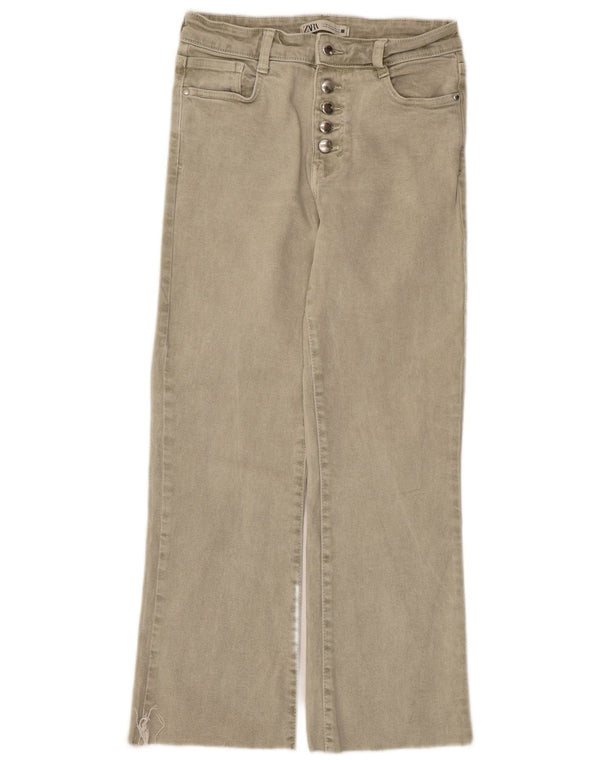 Zara Vaqueros Rectos Mujer EU 36 XS W26 L26 Algodón Gris