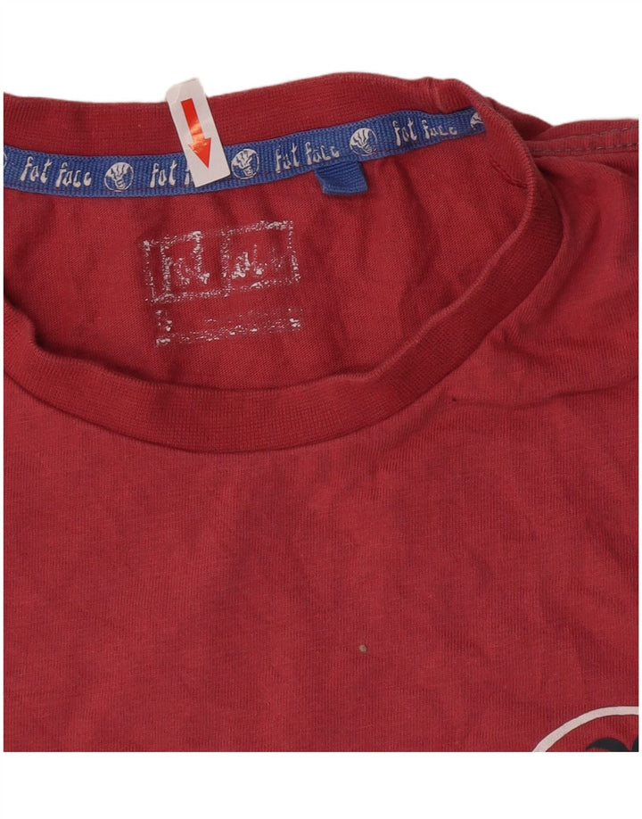 Camiseta estampada de hombre Fat Face Top pequeño de algodón rosa para playa
