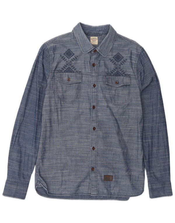 Camisa VANS Hombre Small Blue Pinstripe Cotton
