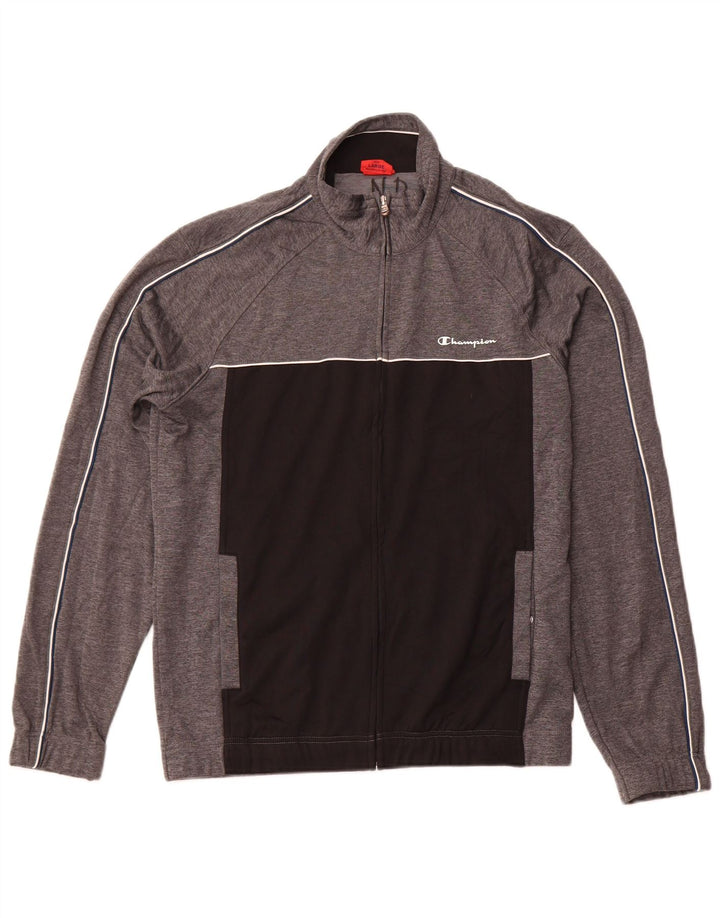 CHAMPION Chaqueta superior de chándal para hombre Poliéster con bloques de color gris grande