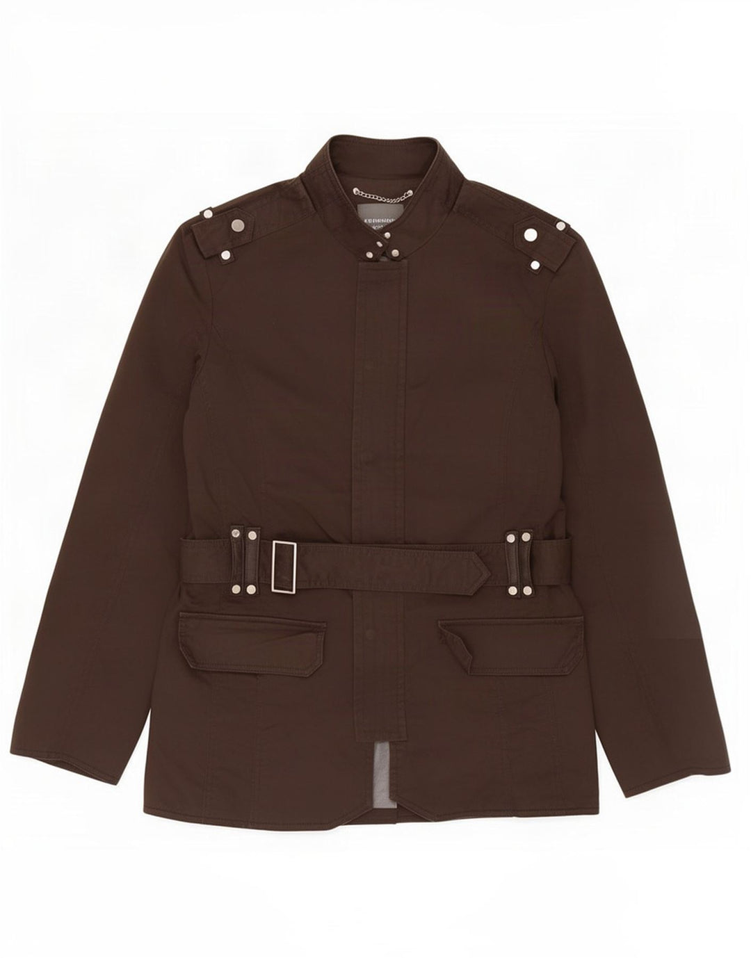 Zara Chaqueta Militar Hombre UK 38 Algodón Marrón Medio