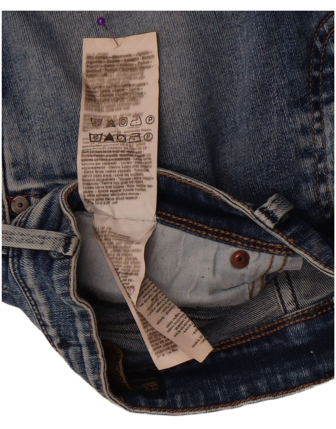 Jack & Jones Vaqueros ajustados desgastados para hombre W34 L30 Algodón azul