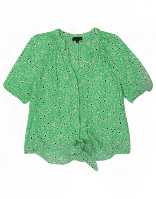 Phase Eight Blusa con lazo frontal para mujer UK 44 Viscosa floral verde grande