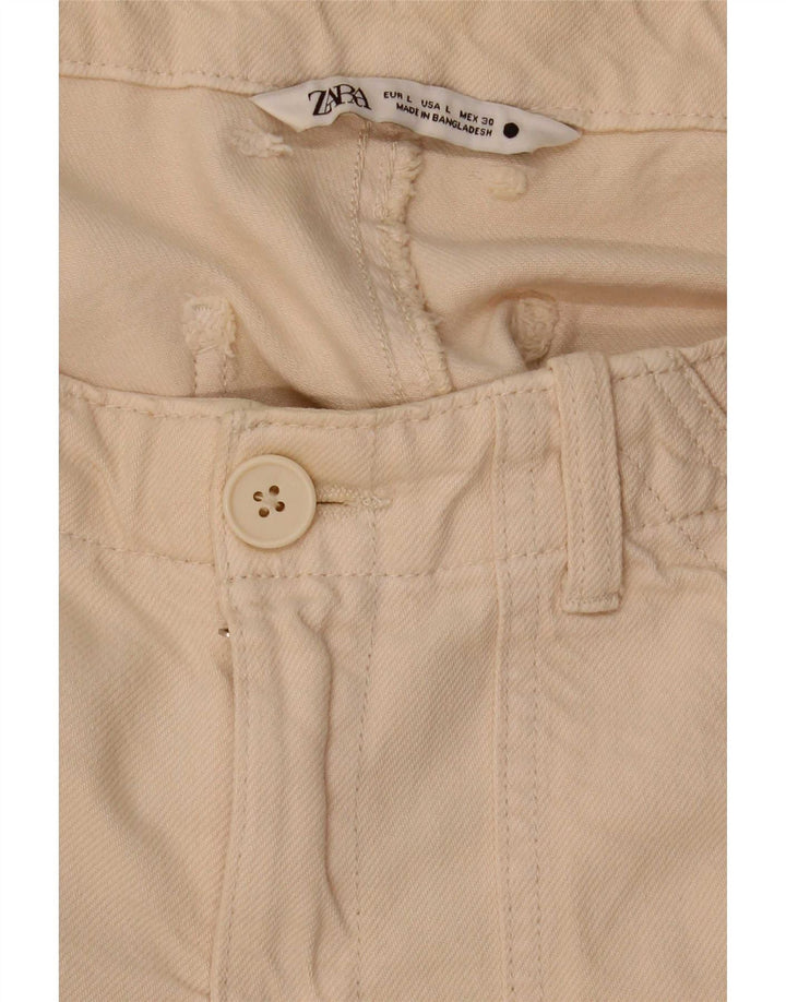 Zara Mujer Jeans Rectos Grande W30 L27 Beige