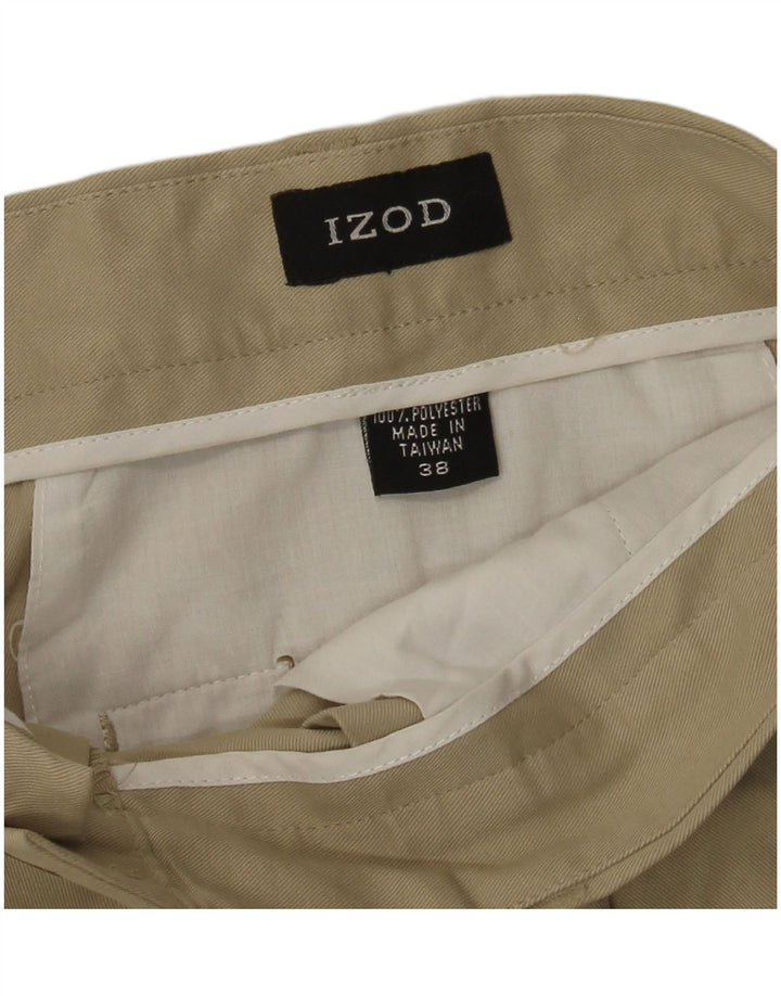 Pantalones cortos chinos Izod para hombre W38 XL Poliéster beige