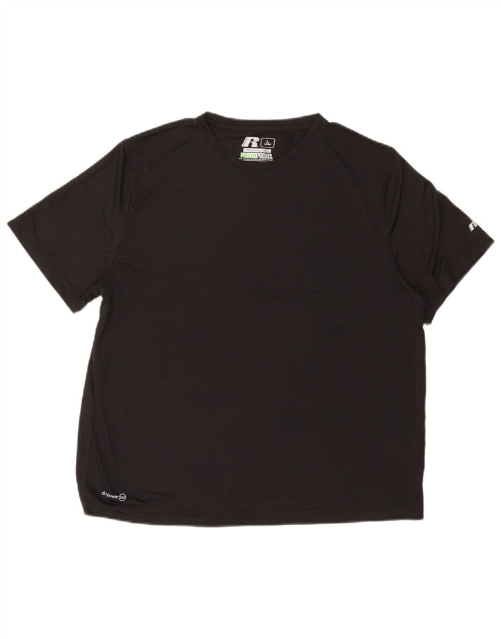 Russell Athletic - Camiseta para hombre, talla grande, color negro, poliéster, deportiva