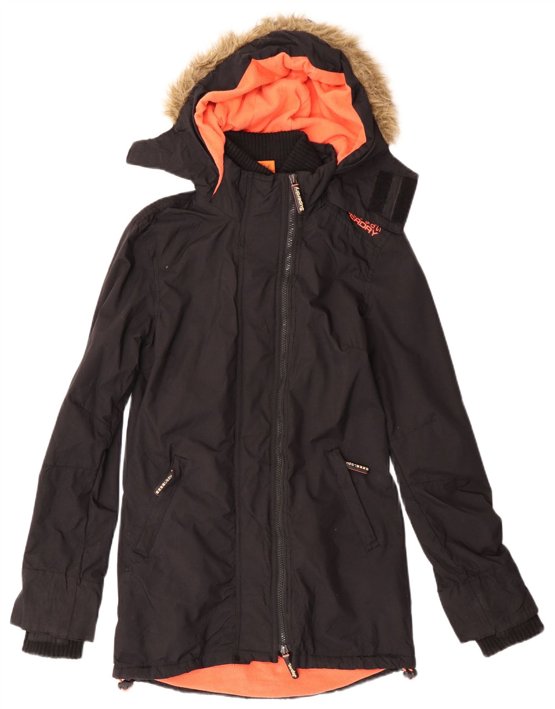 Superdry Parka Con Capucha Para Mujer ES 40 2XS Negro