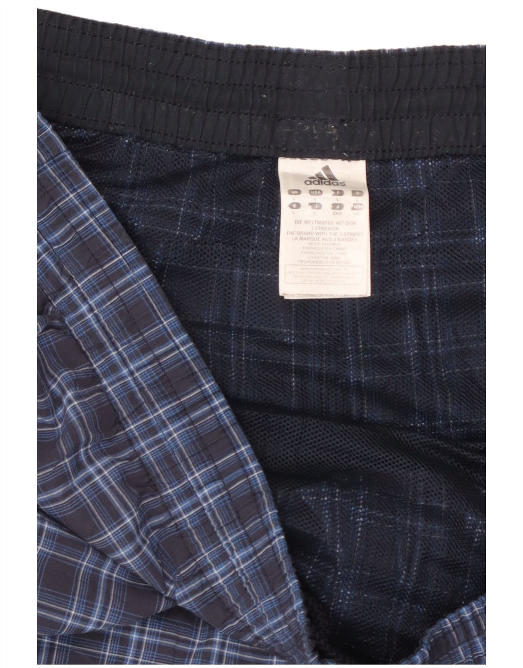 Adidas Mens Swimming Shorts Large  Blue Check Polyester