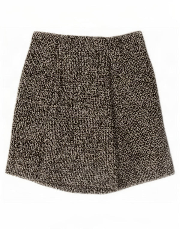 Zara Mujer Shorts Casuales De Talle Alto XS W24 Algodón Moteado Gris