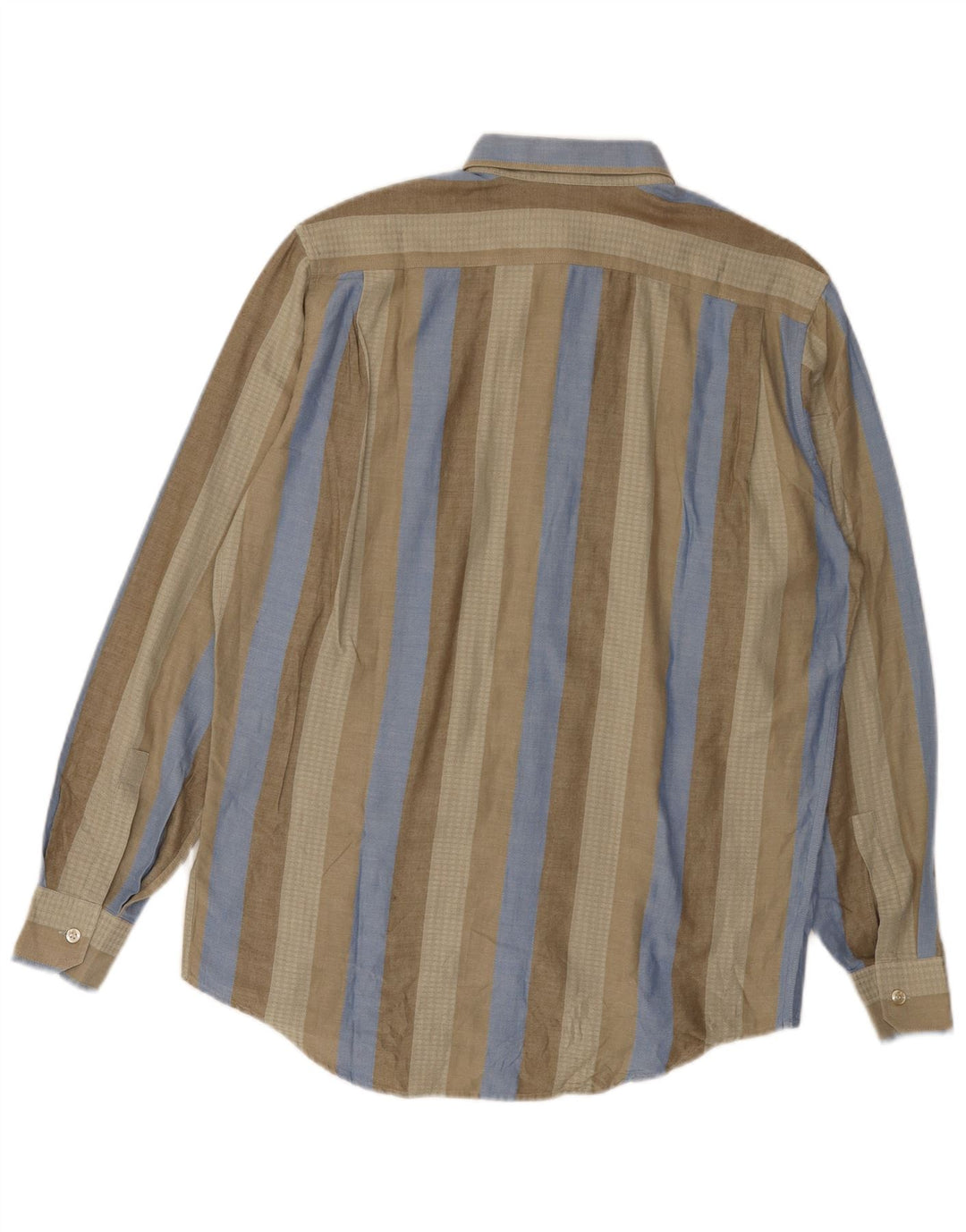 VINTAGE Camisa de hombre Talla 40 Mediana Caqui Rayas