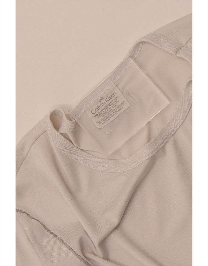 Calvin Klein - Camiseta para hombre, talla grande, poliéster blanco