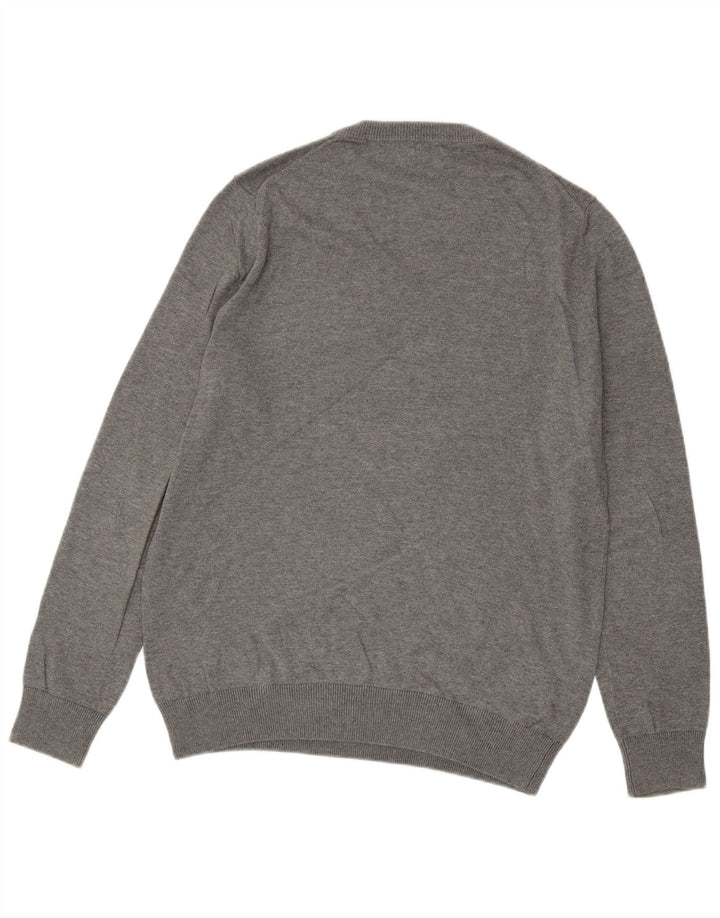 NAUTICA Jersey con Cuello en V para Hombre Small Gris Algodón