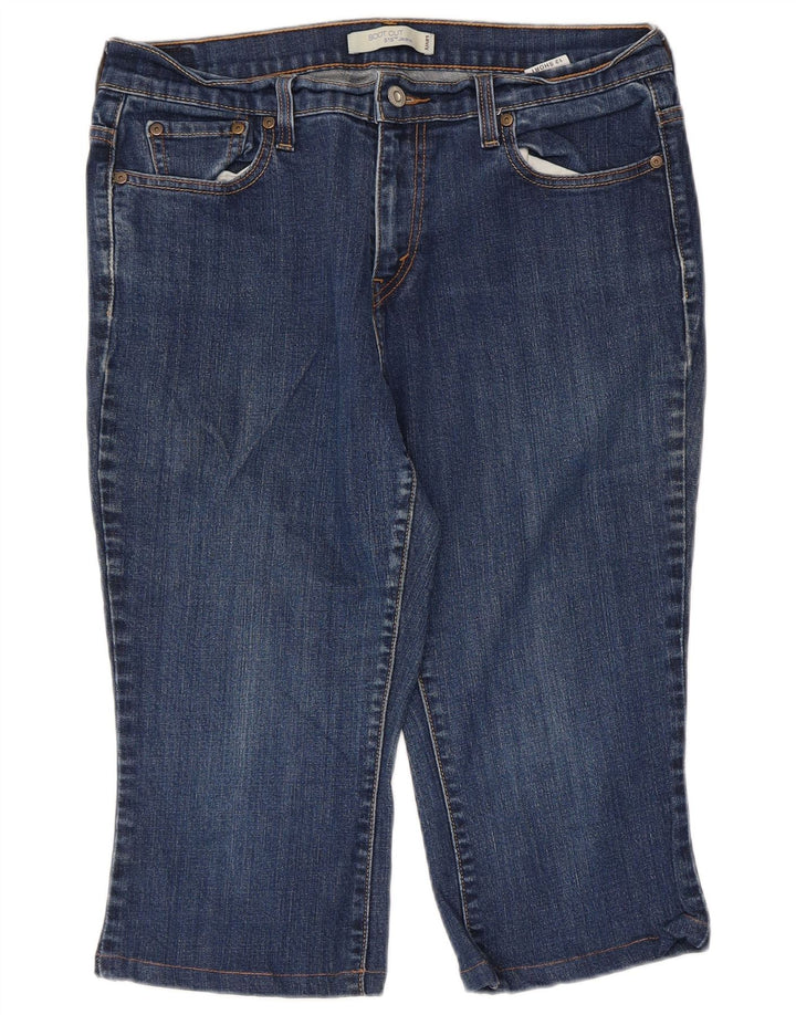 LEVI'S Pantalones cortos de mezclilla 515 para mujer US 12 grande W34 algodón azul