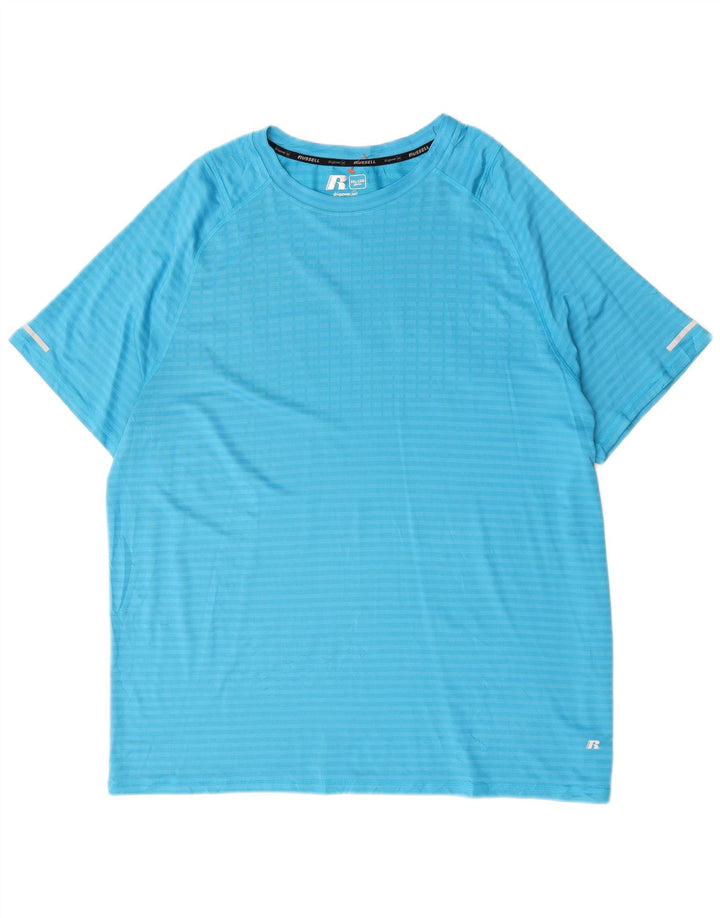 RUSSELL ATHLETIC Camiseta para hombre Top 2XL Poliéster a rayas azules