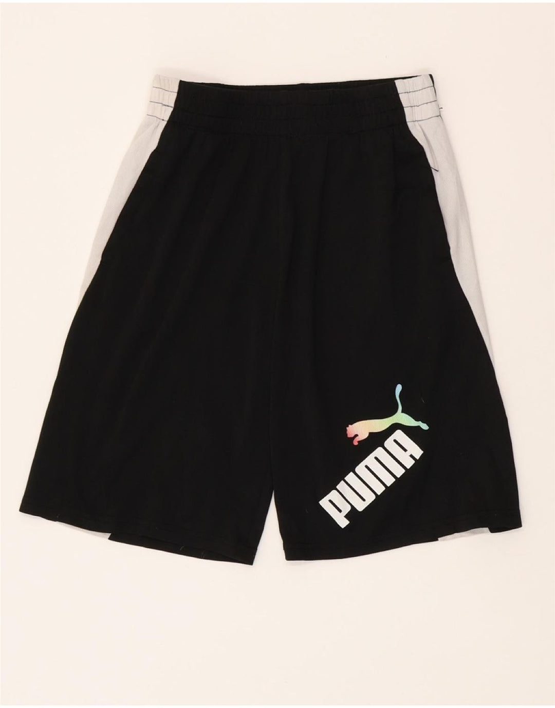 Puma Pantalones cortos deportivos para niños 14-15 años Grande Negro Colorblock Poliéster