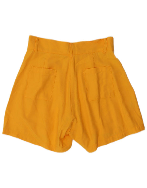 Vintage mujer cintura alta pantalones cortos casuales medio W28 amarillo