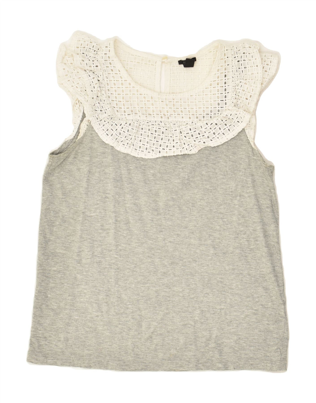 J. CREW Womens Sleeveless Blouse Top UK 2 2XS Grey Colourblock Cotton | Vintage J. Crew | Thrift | Second-Hand J. Crew | Used Clothing | Messina Hembry 