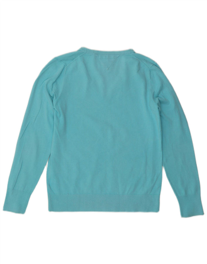 TOMMY HILFIGER Jersey con cuello en V para mujer UK 44 Algodón azul grande