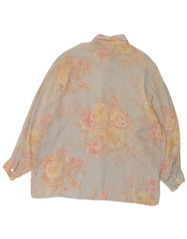And Blusa Camisera Extragrande IT 44 Viscosa Floral Azul Medio