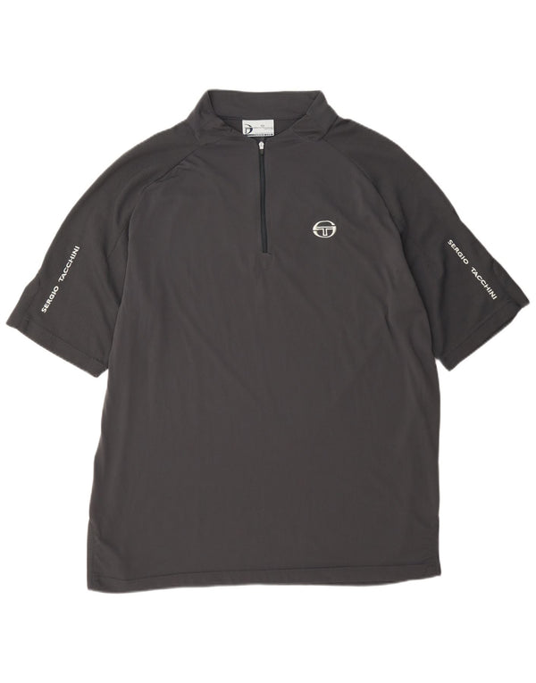 Sergio Tacchini Camiseta Hombre con Cuello Cremallera Top XL Gris