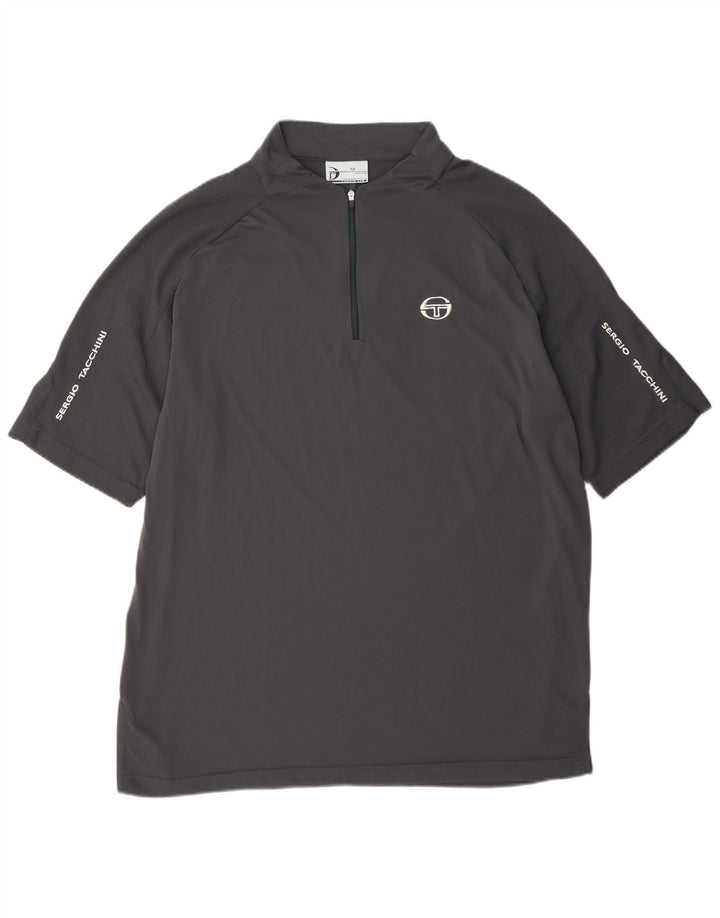Sergio Tacchini Camiseta Hombre con Cuello Cremallera Top XL Gris