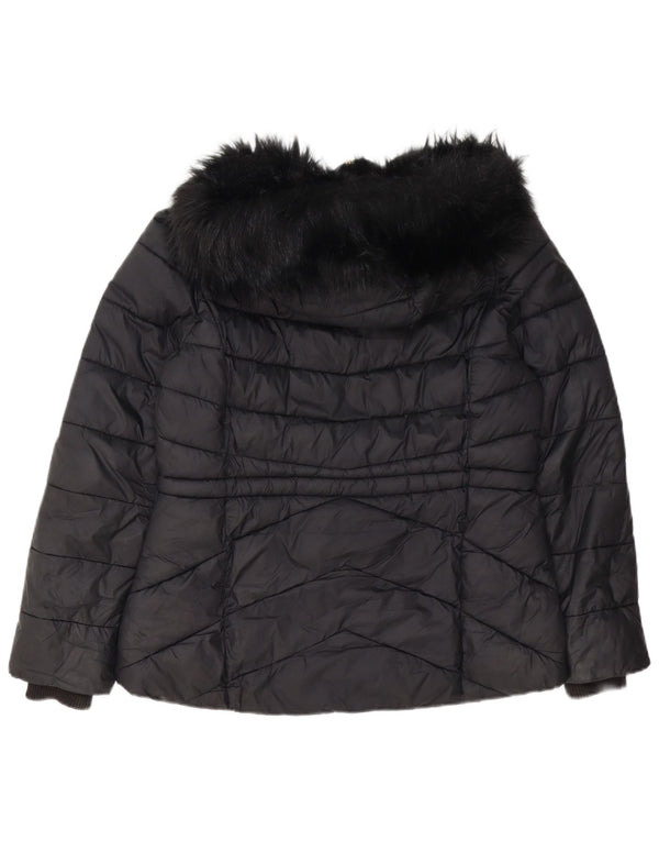 Barbour Chaqueta Acolchada Con Capucha Para Mujer UK 44 Grande Poliéster Negro