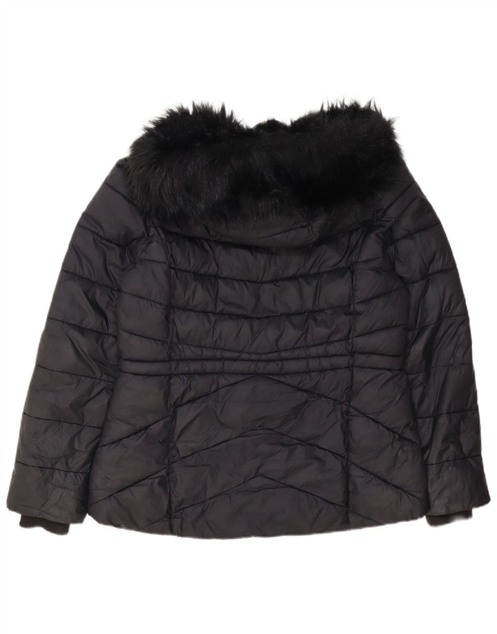 Barbour Chaqueta Acolchada Con Capucha Para Mujer UK 44 Grande Poliéster Negro