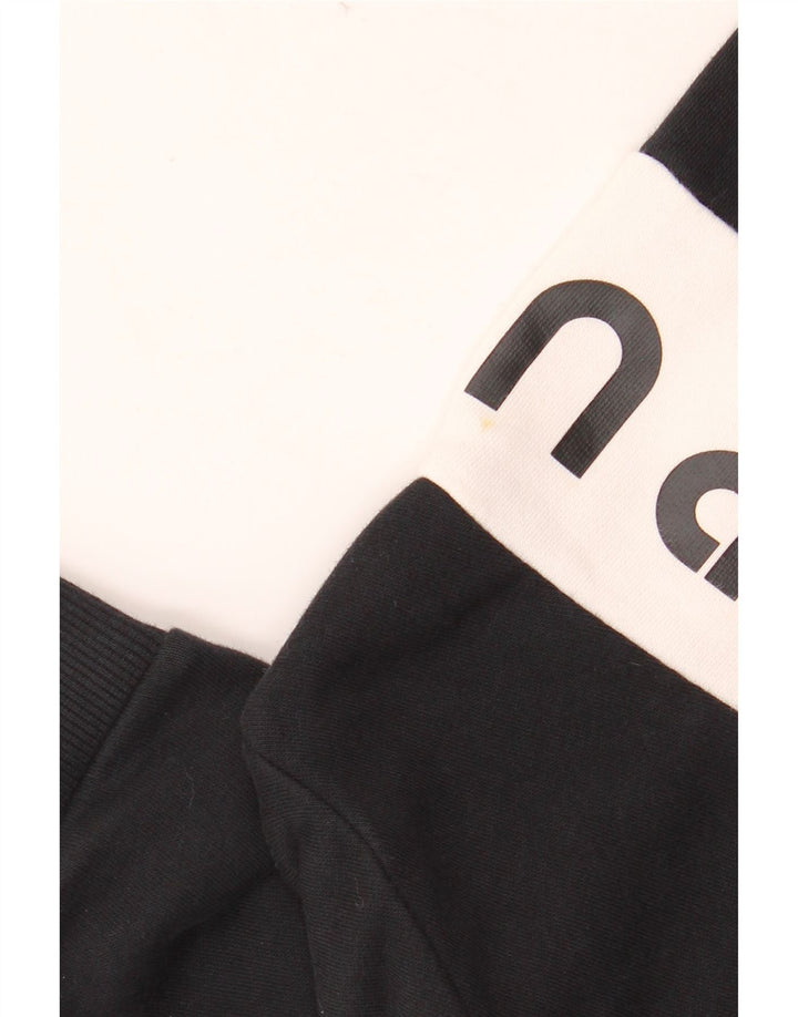 PUMA Jersey con capucha y gráfico corto para niñas 11-12 años Algodón negro con bloques de color