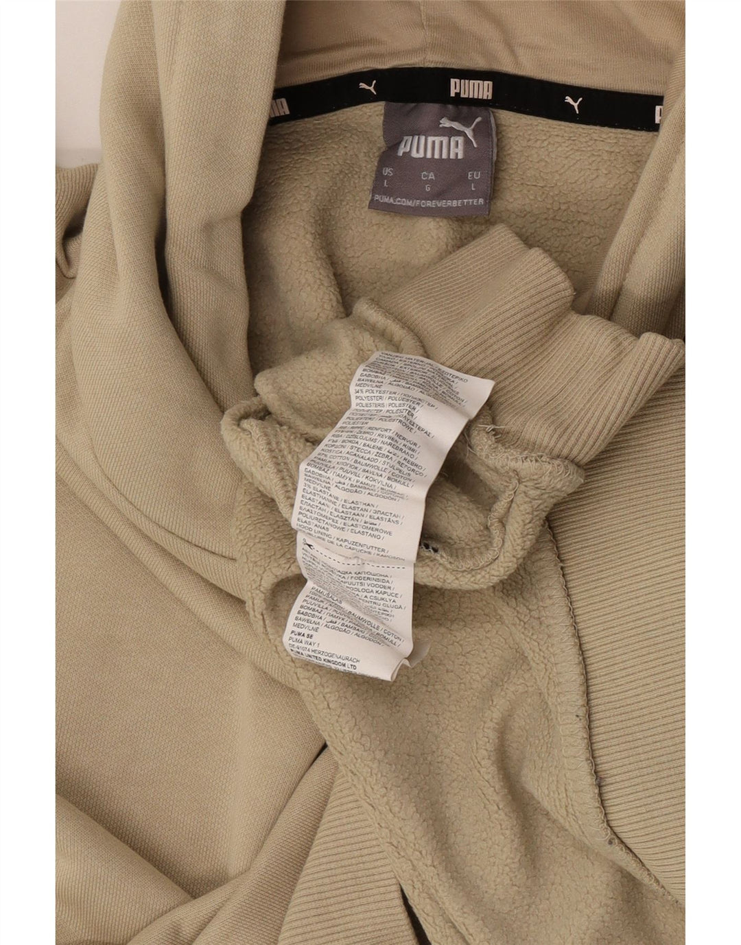 Puma - Sudadera con capucha para hombre, talla grande, algodón beige