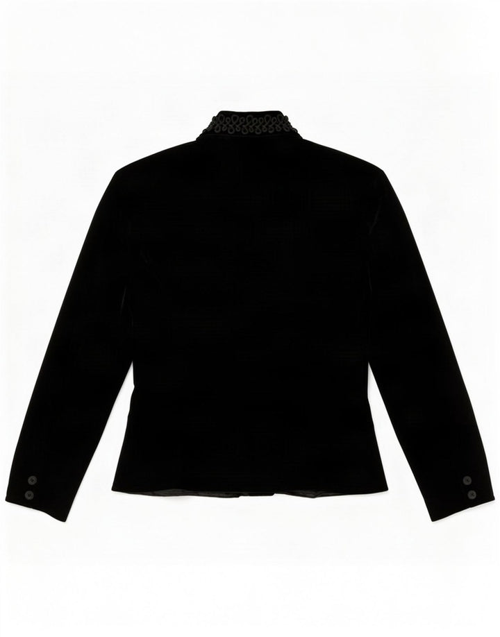Chaqueta blazer vintage para mujer UK 10 Small Black Viscosa