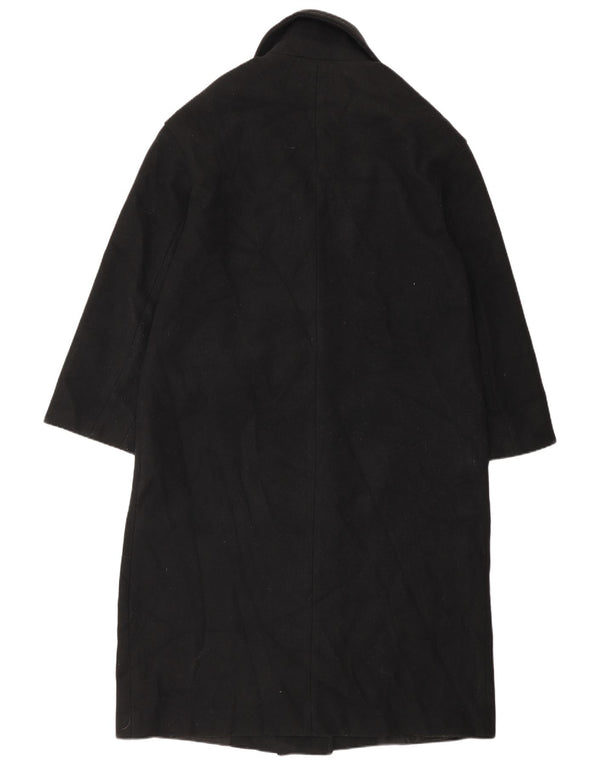 Zara Mujer Abrigo Cruzado UK 4 XS Negro Poliéster Clásico