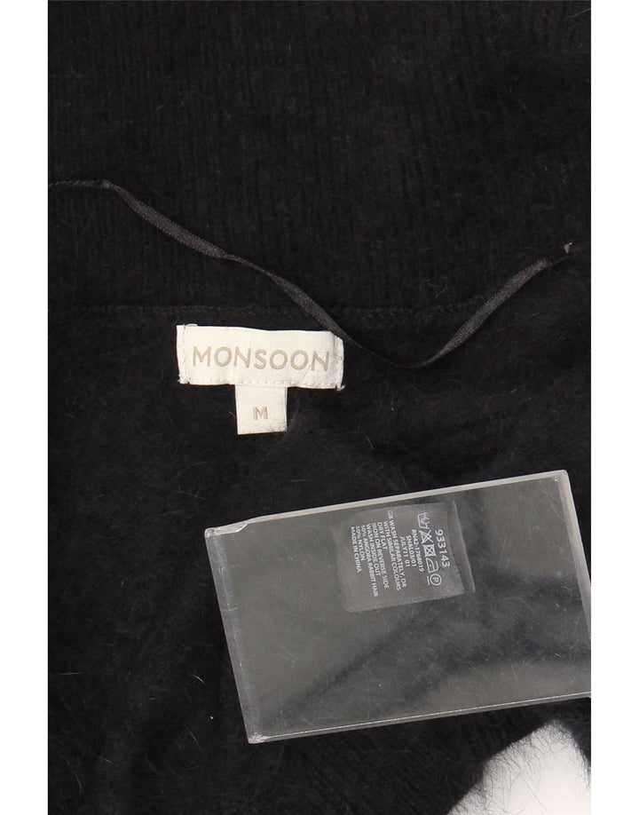 MONSOON Suéter tipo cárdigan bolero de manga 3/4 para mujer UK 40 M Negro