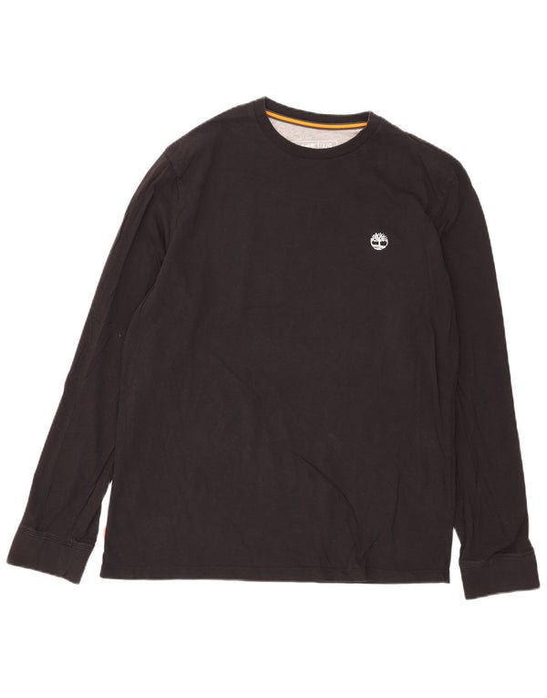 Timberland Hombre Slim Fit Top Manga Larga Grande Algodón Negro