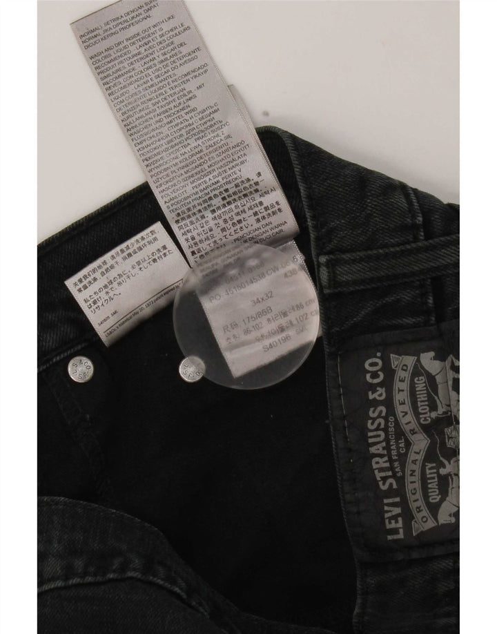Vaqueros rectos Levi's para hombre W34 L32 Algodón negro