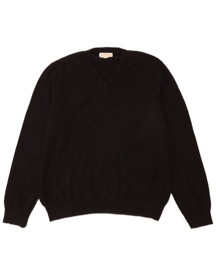 Marks & Spencer Jersey con Cuello en V para Hombre XL Algodón Negro