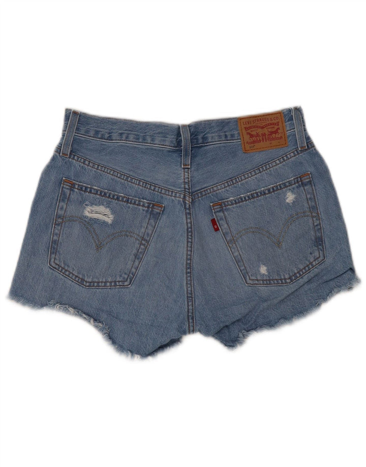 LEVI'S Pantalones cortos vaqueros desgastados 501 para mujer W27 Algodón azul pequeño