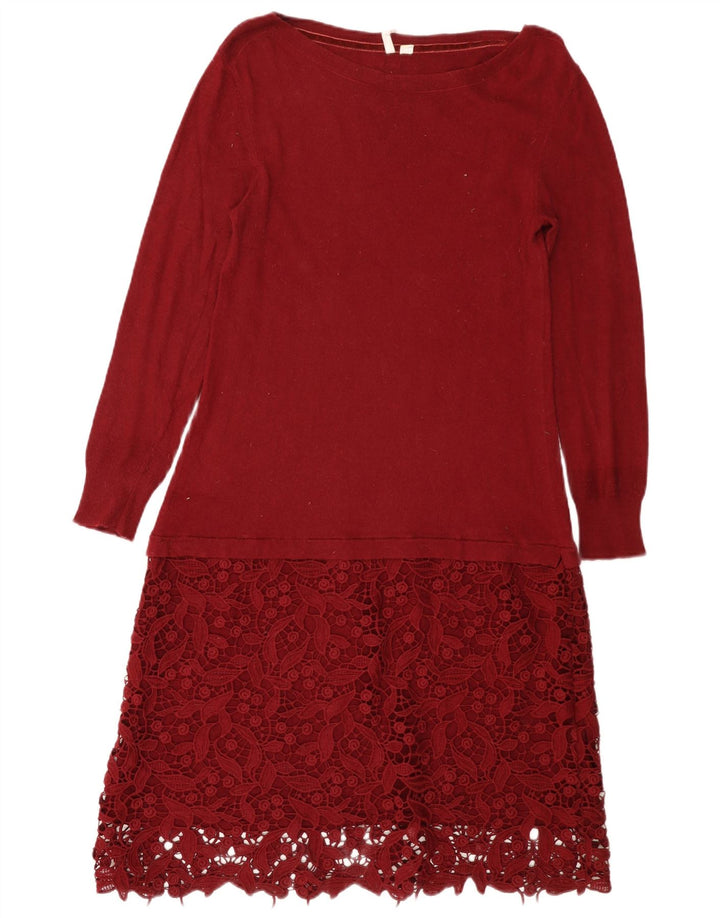 Vestido tipo jersey para mujer de White Stuff, talla 44, viscosa burdeos mediana