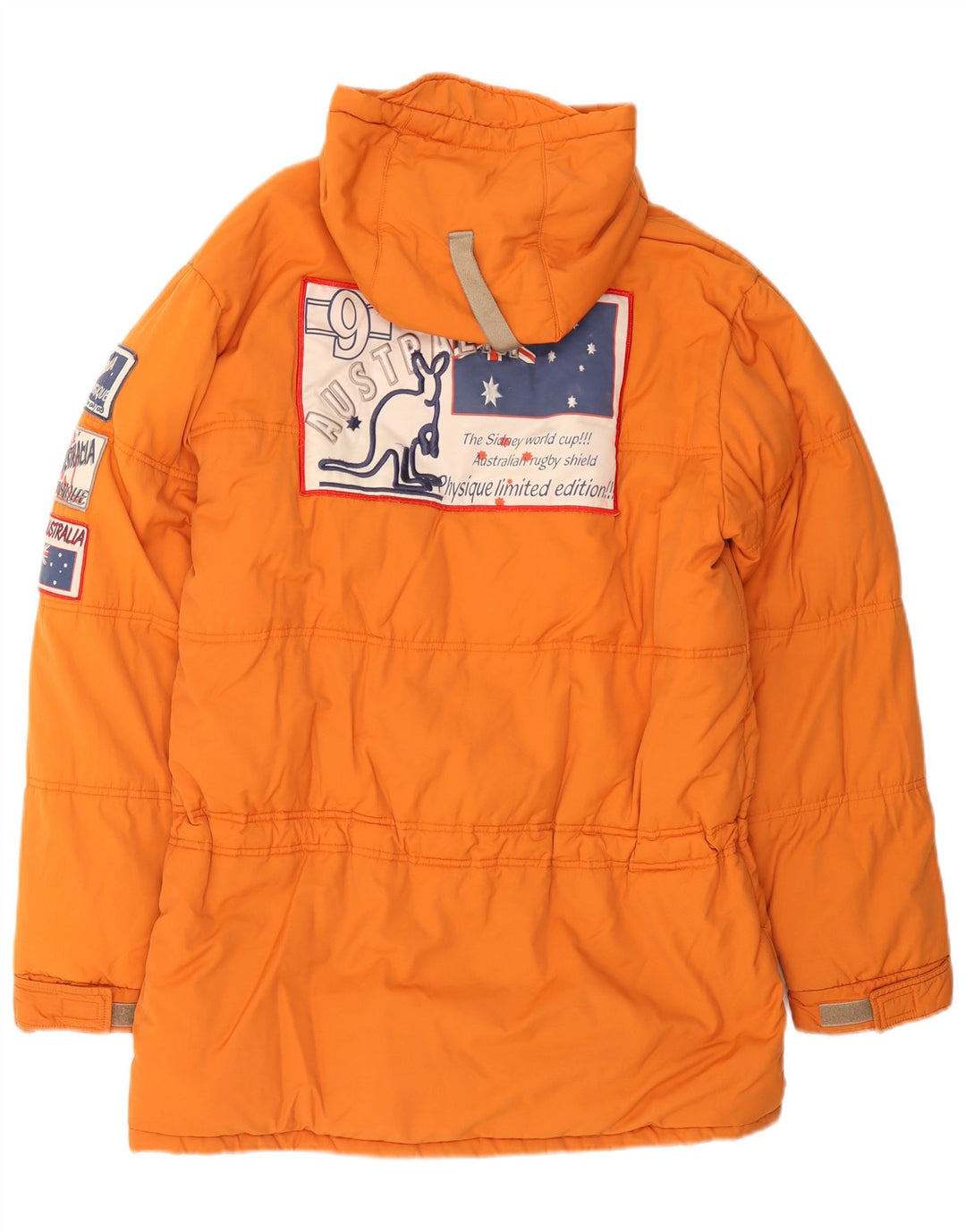 Chaqueta acolchada con capucha y gráfico para hombre Studio UK 40 Large Algodón naranja