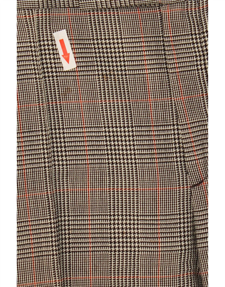 Zara Mujer Pantalón De Traje Bootcut EU 38 Small W28 L32 Lana De Pata De Gallo Gris