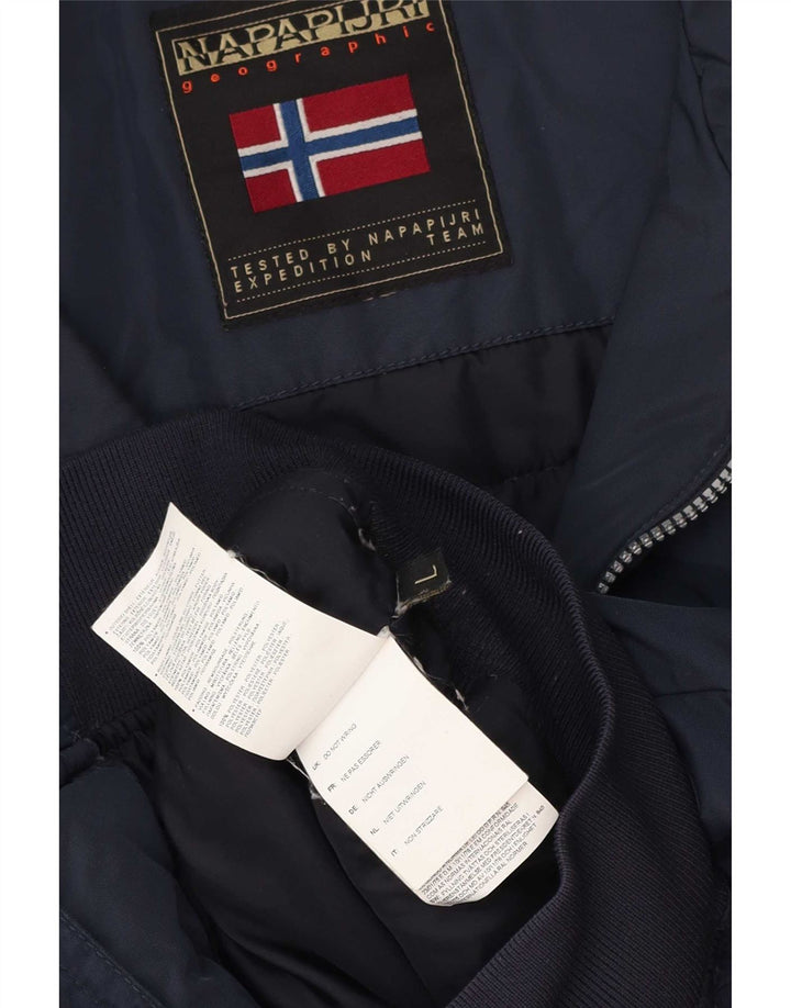 Napapijri Mens Geographic Bomber Jacket UK 40 Grande Azul Marino Poliéster