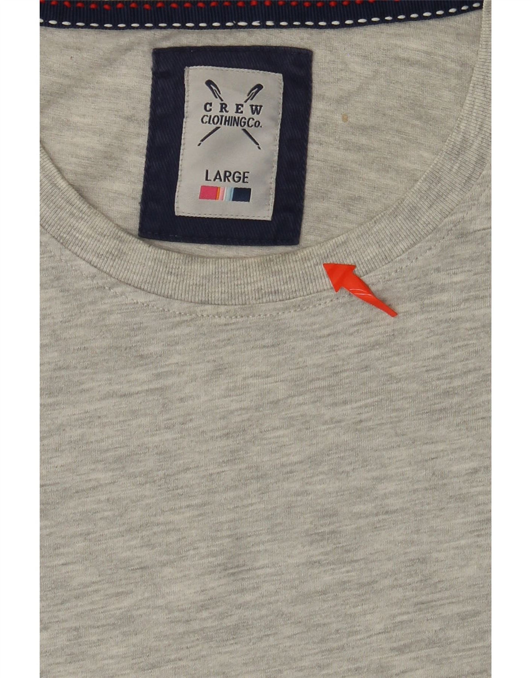 CREW CLOTHING Camiseta para hombre Top Grande Gris Algodón