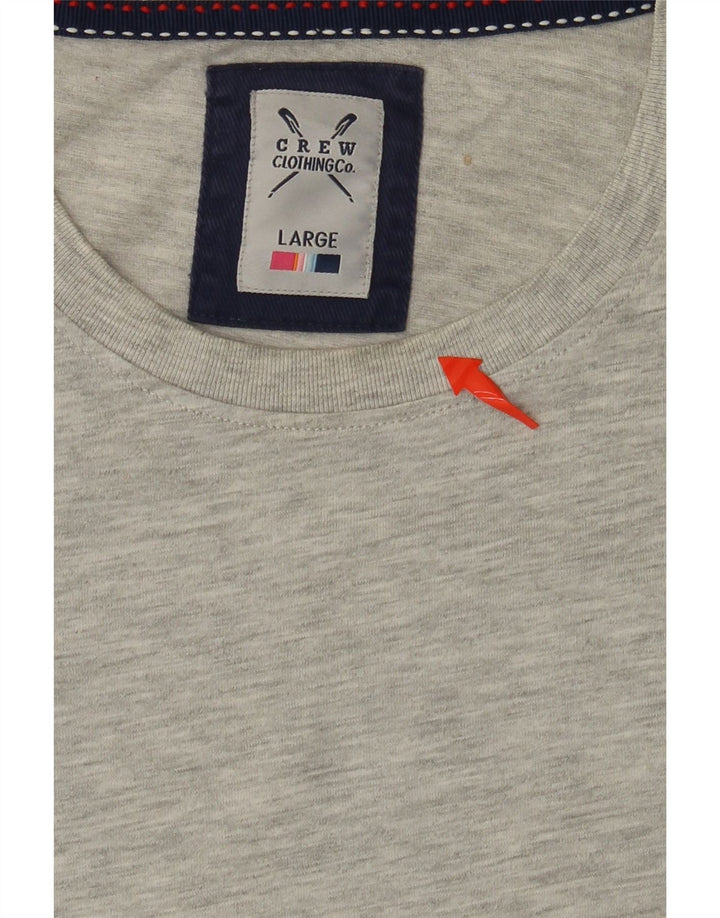 CREW CLOTHING Camiseta para hombre Top Grande Gris Algodón