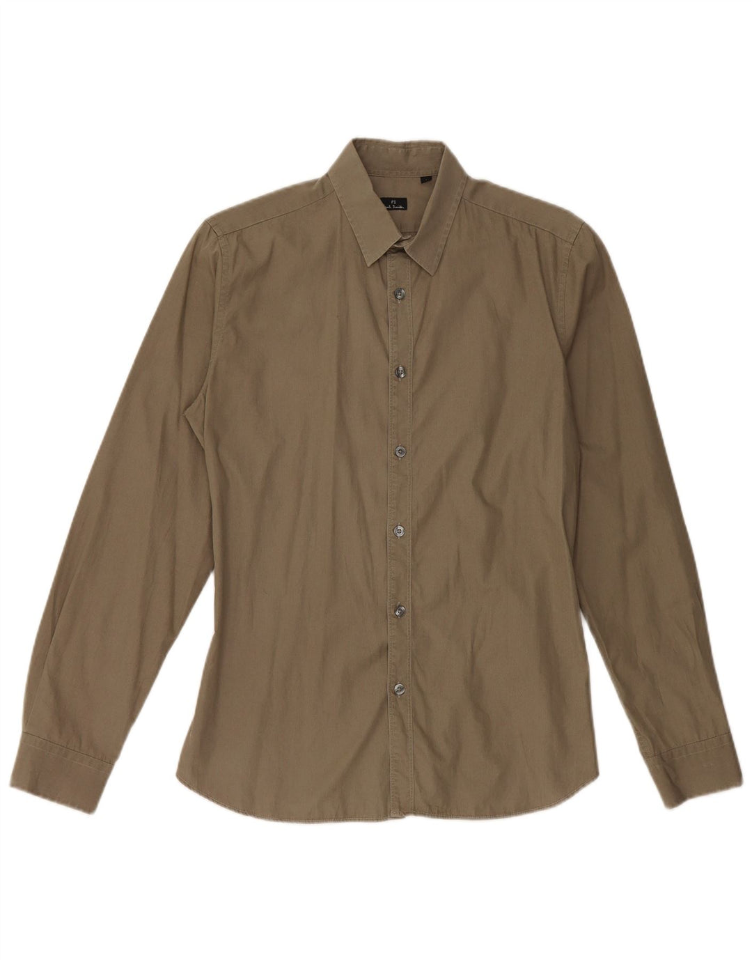 PAUL SMITH Camisa para hombre pequeña de algodón caqui