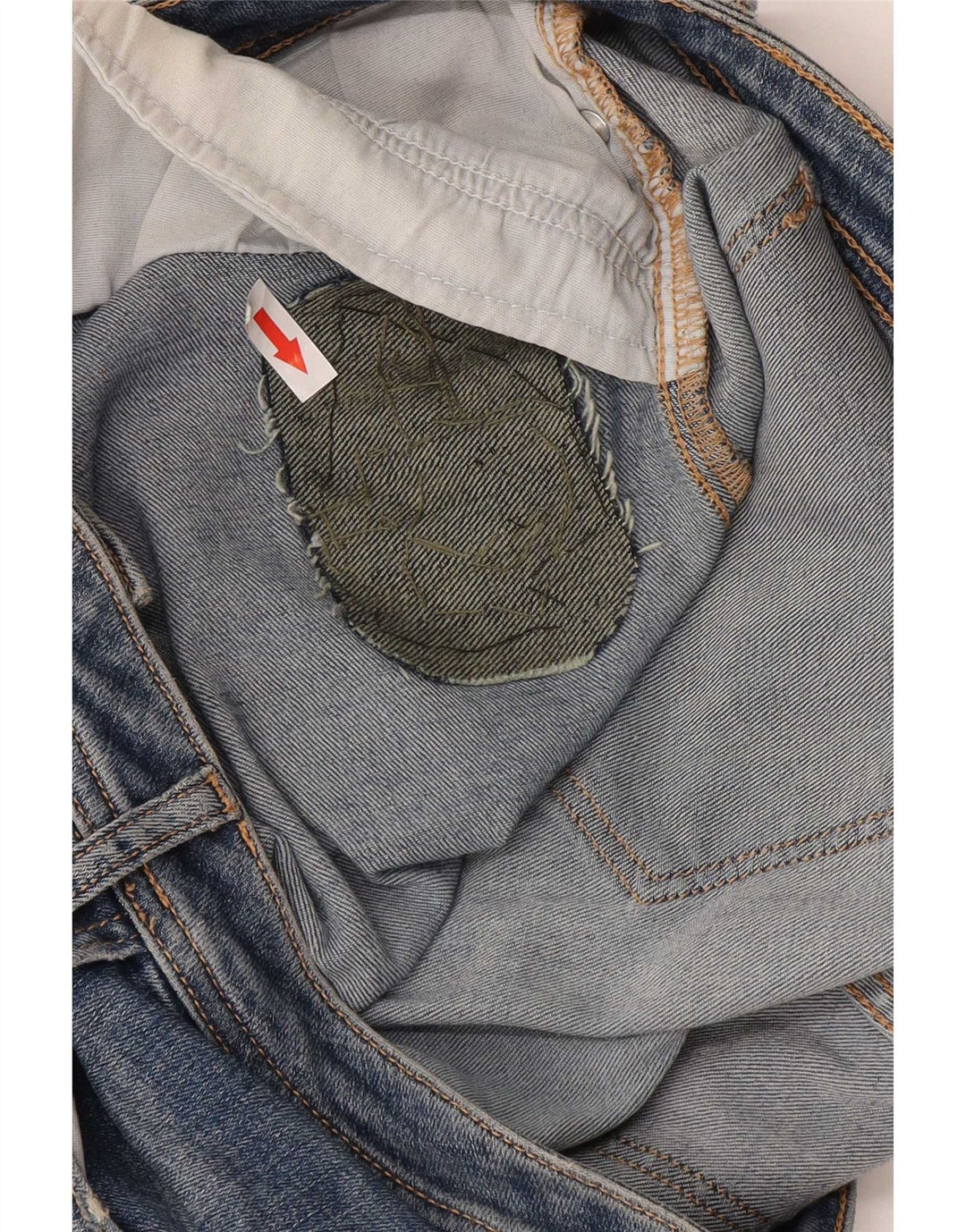 Zara Jeans rectos desgastados para mujer EU 42 Large W32 L26 Azul