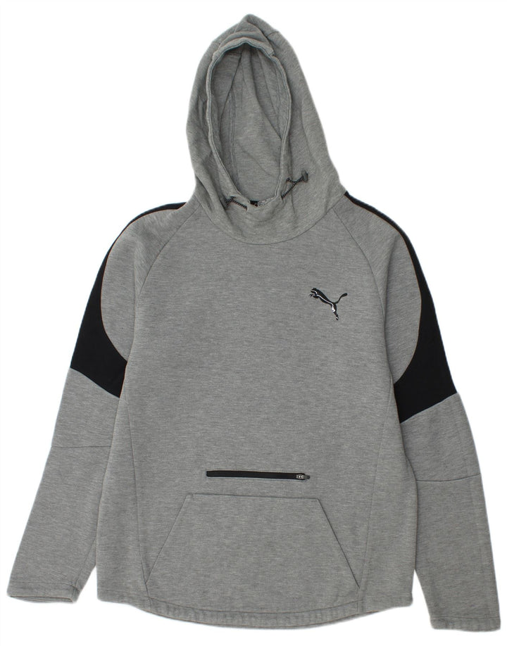 Puma Hombre Sudadera Con Capucha Jersey De Algodón Color Block Gris Medio