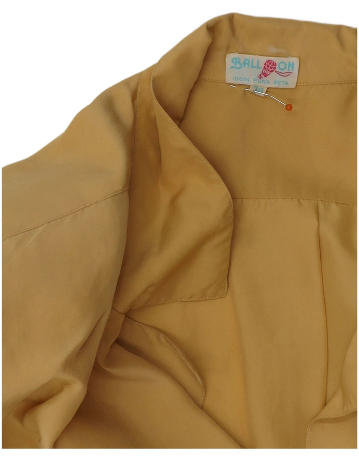 BALLOON Womens Oversized Short Sleeve Shirt Blouse IT 38 XS Yellow Silk