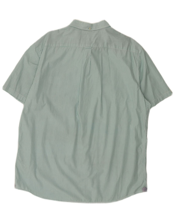 Marks & Spencer Camisa Heritage de manga corta para hombre XL Algodón a rayas verdes