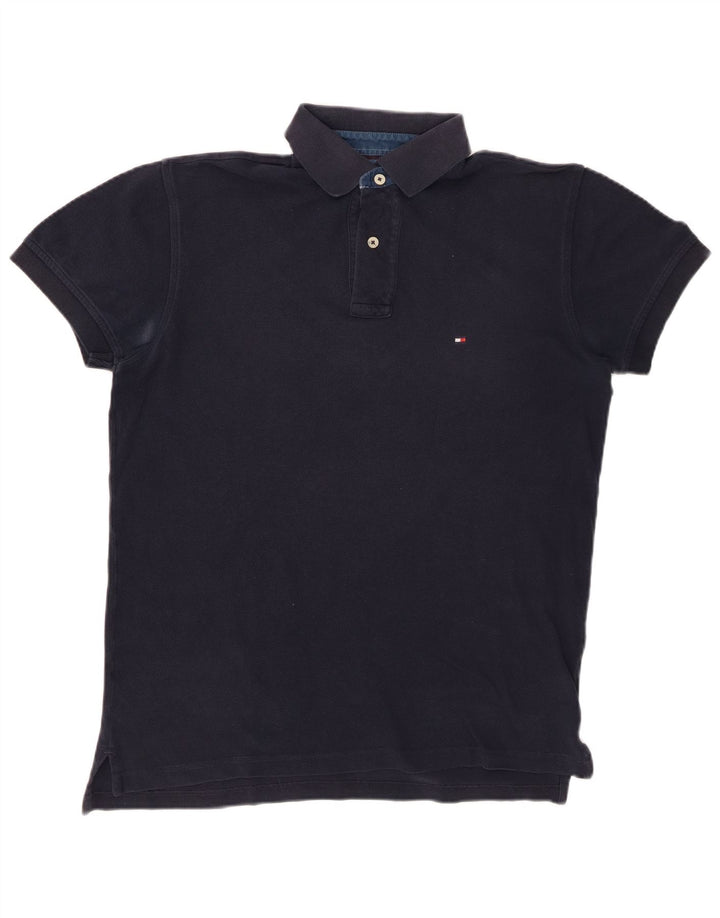 TOMMY HILFIGER Polo para hombre pequeño azul marino algodón