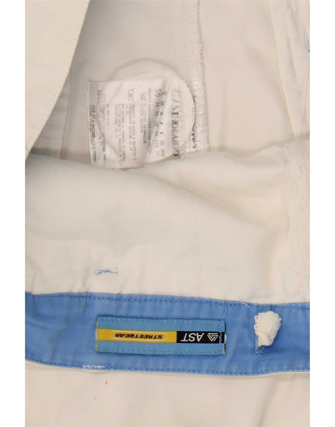 AST Pantalones cortos cargo para hombre W34 Algodón blanco grande