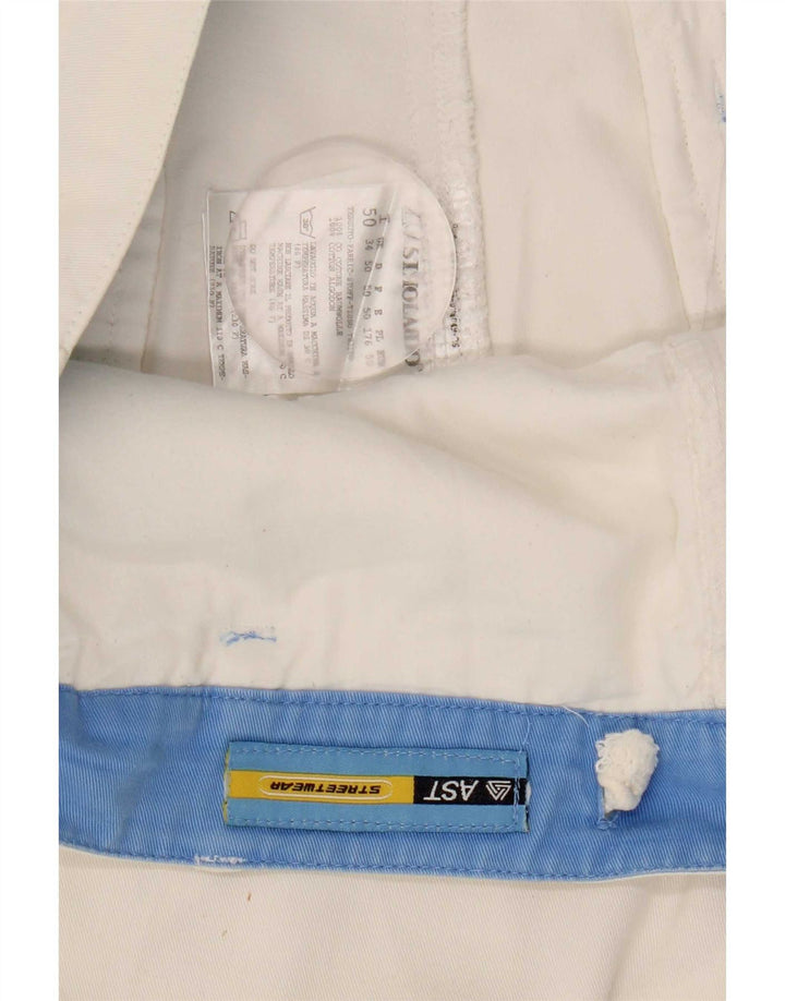 AST Pantalones cortos cargo para hombre W34 Algodón blanco grande